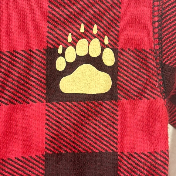 Lazy one Infant Bear Cheek Flapjacks Red Plaid PJ’s Size 18 Months Cotton EUC - Picture 4 of 6